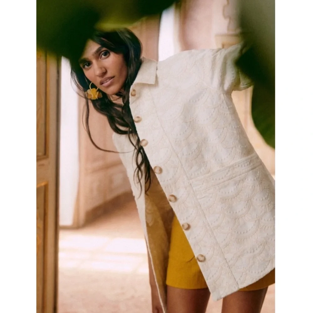 Sezane Cream Textured Jacket - Picture 2 of 16